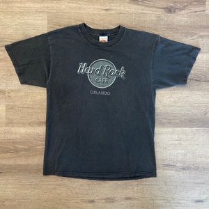Vintage 90’s Hard Rock Cafe Orlando Graphic Black Grey Gray T-Shirt Men’s Large